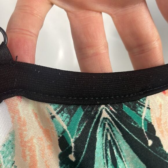 Geometric Tropical Floral Print Maxi Dress sz S - Picture 15 of 16